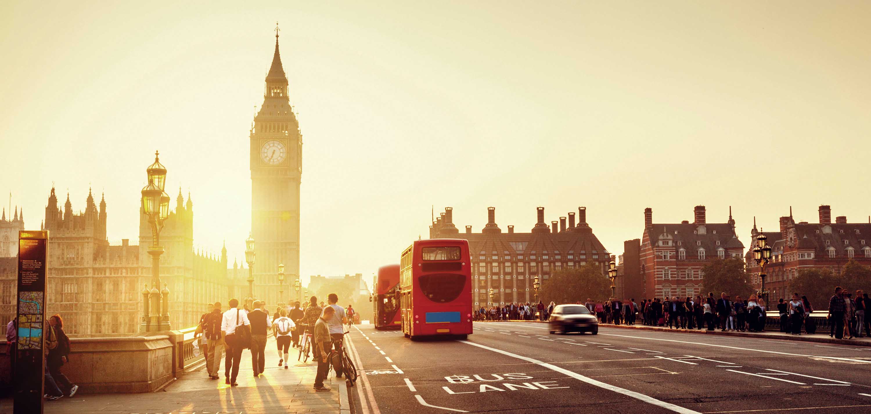 Westminster Bridge at sunset, London, UK