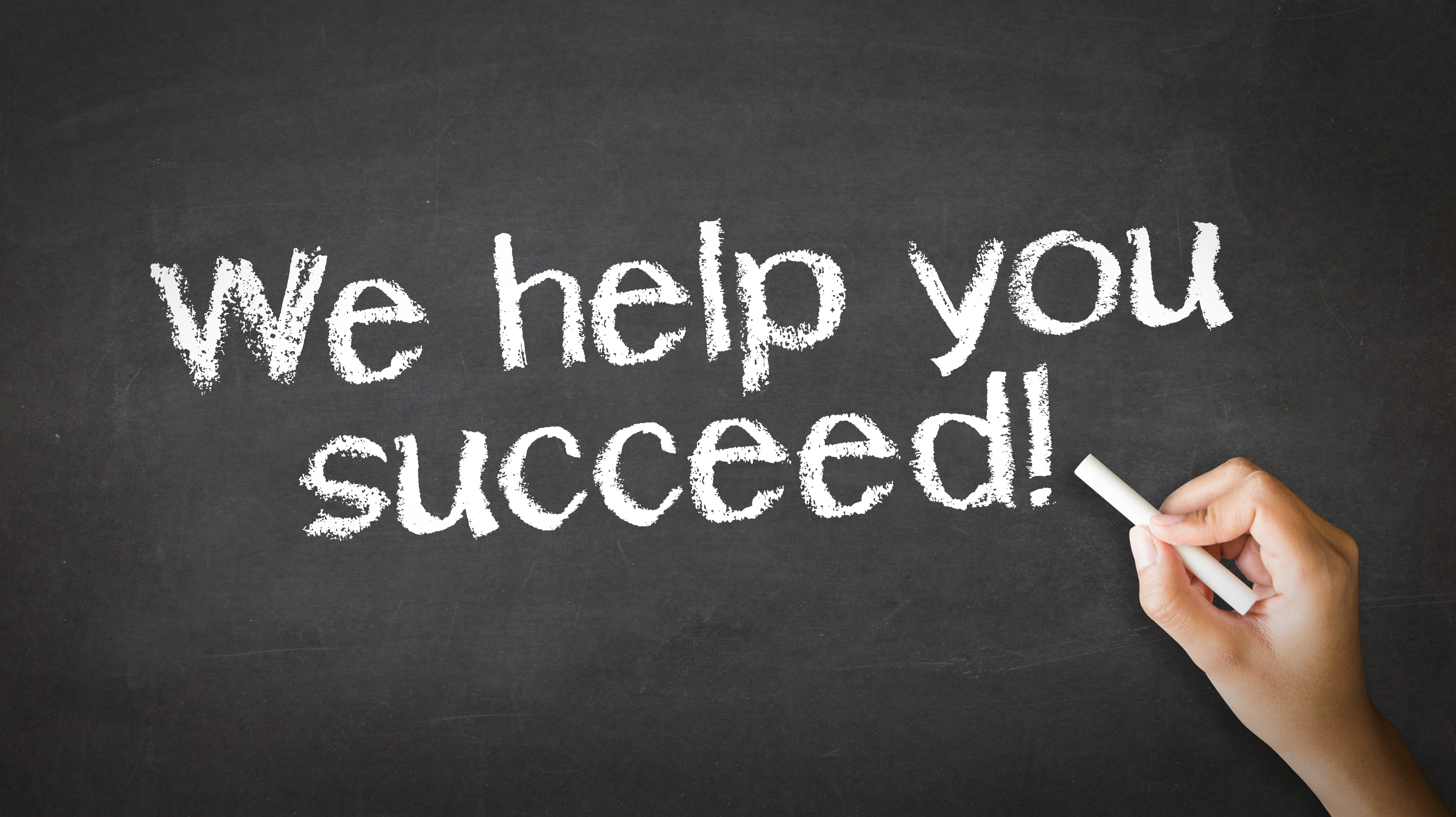 We help you succeed Chalk Illustration