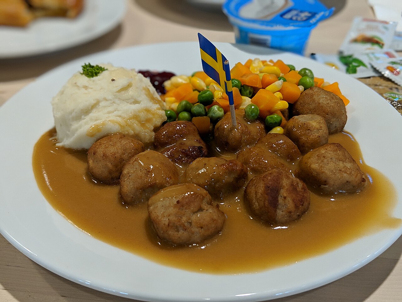 Plate of IKEA chicken meatballs in Hyderabad