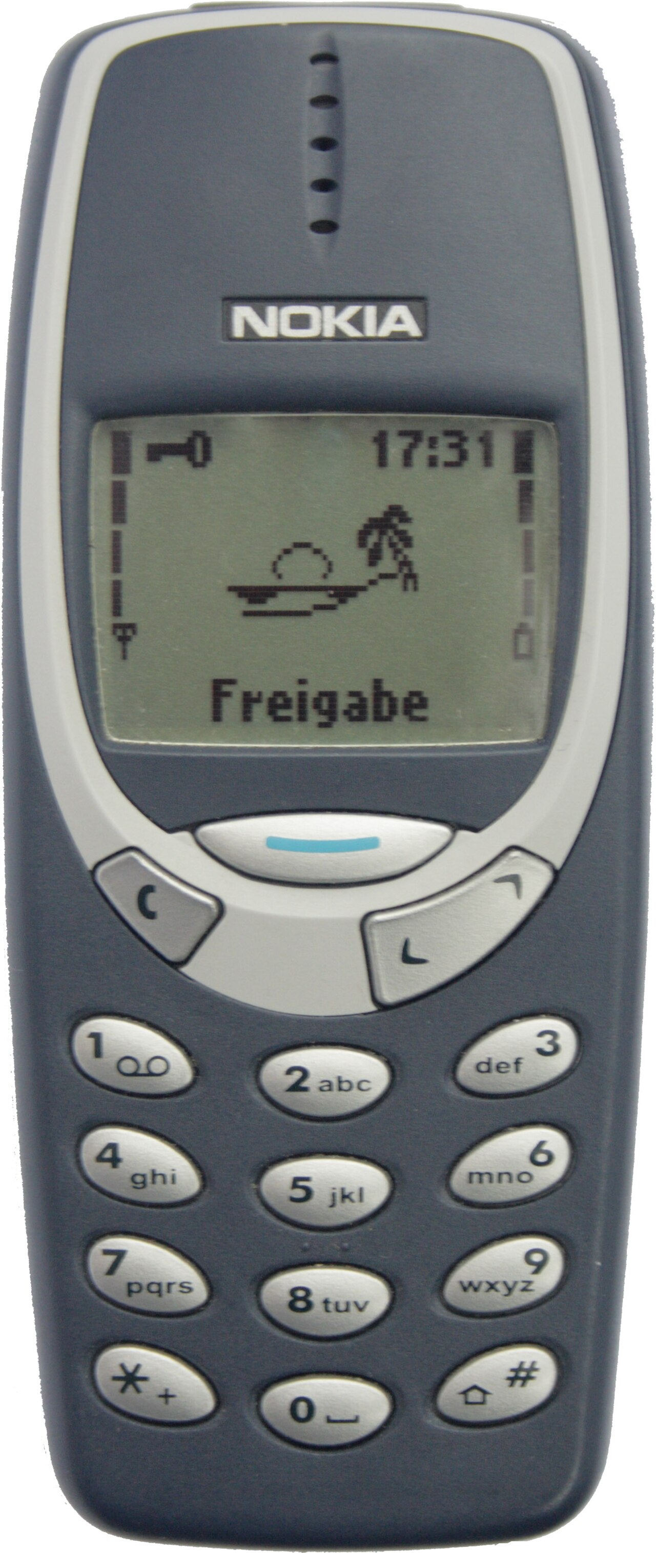 Blue Nokia 3310 mobile phone
