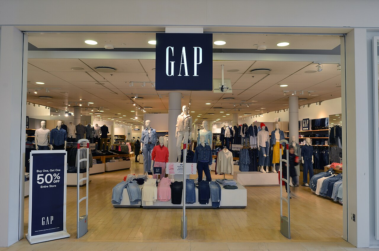 A Gap clothing store inside a shopping mall