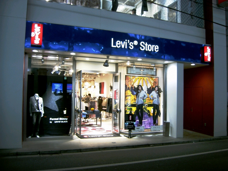 The front of a Levi's store in Shinjuku, Tokyo