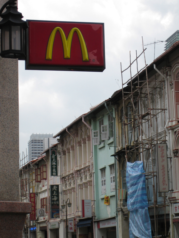 A McDonald's sign in Chinatown, Singapore