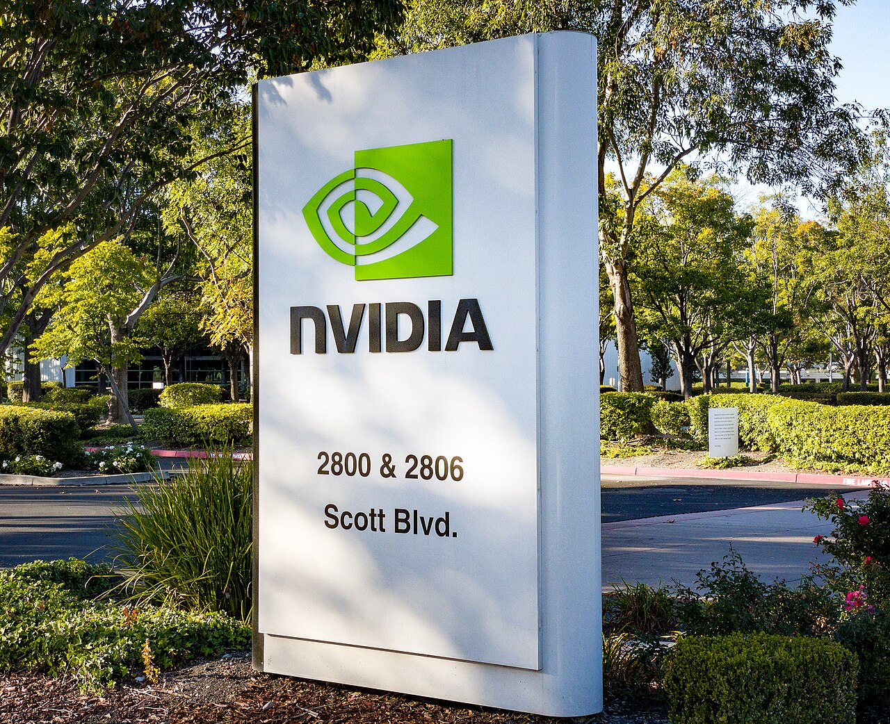 An Nvidia sign at the company's Santa Clara campus